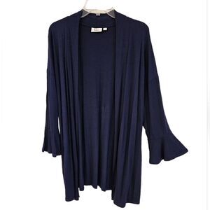 Kim Rogers Navy Blue Cardigan with bell cuffs sz M